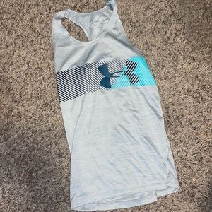 Gray blue and black tank top